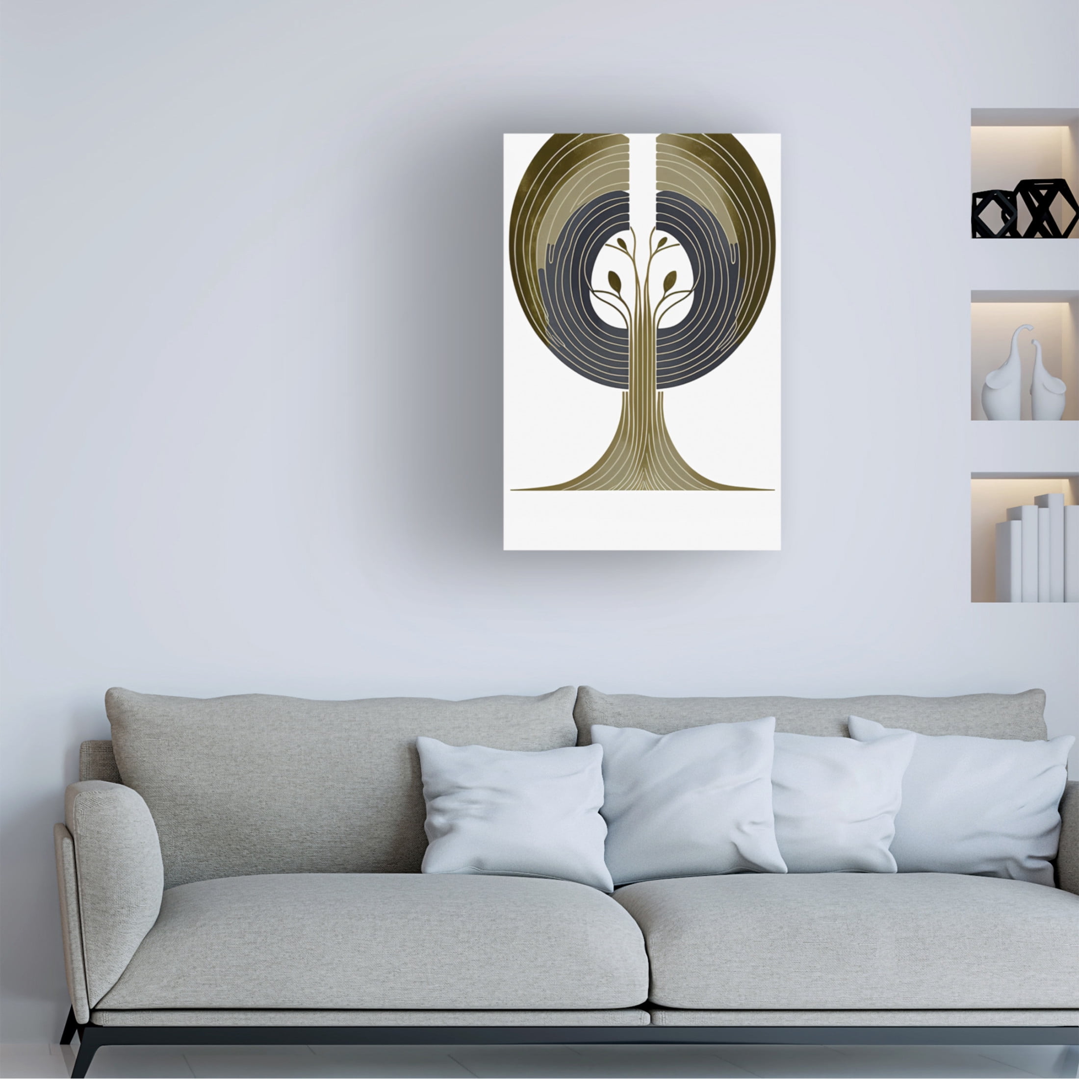 Canvas Wall Art - Ray Heere 'Mid Century Tree Of Life 17' Wall Art for Living Room, Bedroom, or Office Décor by Trademark Fine Art - 30 x 47 Inches