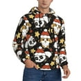 thumbnail image 2 of Wukai Cute Dog Panda Print Men Hoodies Fleece Sweatshirts Long Sleeve Sweaters Pullover Fall Outfits Winter Clothes-XX-Large, 2 of 7