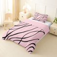 thumbnail image 2 of Homewish Abstract Lines Twin Comforter Sets,Minimalism Artwork Bedding Set,Black Pink,Pink Reversible,2 Pieces,1 Comforter and 1 Pillowcase, 2 of 7