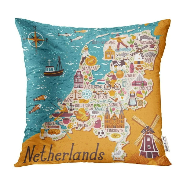 ECCOT Map of Netherlands Travel Dutch Landmarks People Traditional