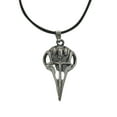 thumbnail image 1 of Pendentif en Argent Tête de Mort d'Oiseau Bellatrix Harry Potter Cuir Corde, 1 of 1
