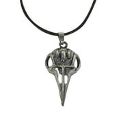 Bellatrix Lestrange Bird Skull Silver Pendant Necklace Harry Potter Leather Rope