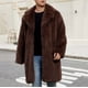 thumbnail image 5 of Kalauyu Men's Faux Fur Coat Winter Long Faux Coat Fluffy Thick Trench Coat for Men, 5 of 7