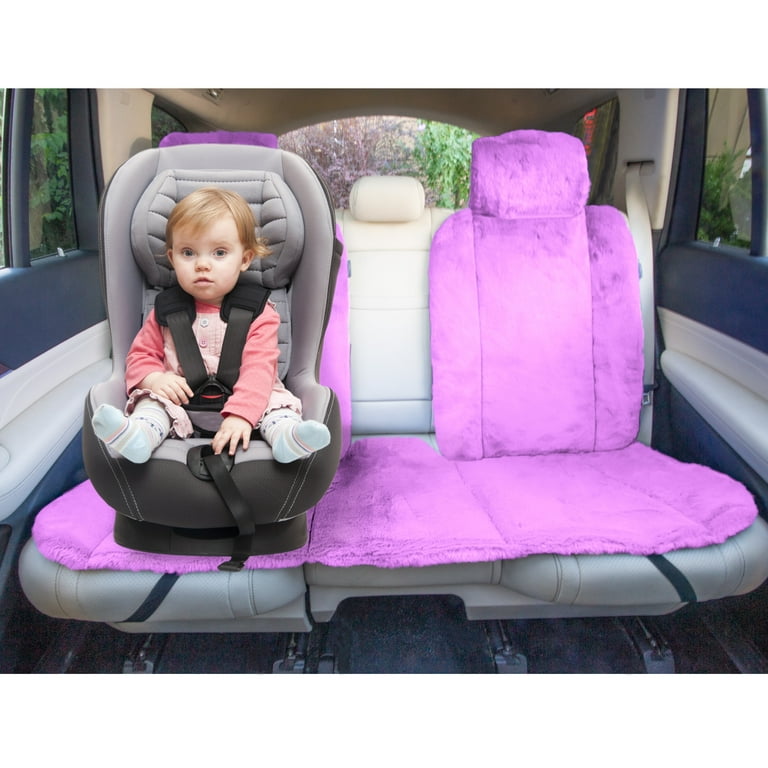 TLH Purple Doe16 Faux Rabbit Fur Car Seat Cushions, for most Cars, Trucks,  SUVs or Vans