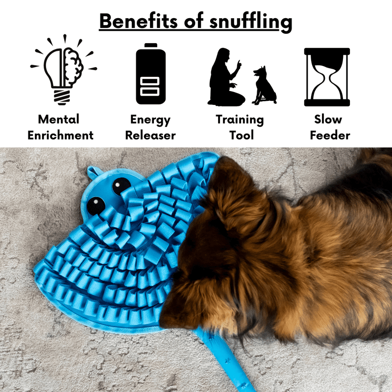 LUVMYFIDO Stingray Enrichment Foraging Snuffle Mat for Dogs, Dog Puzzle Toy, Slow Feeder