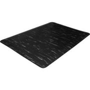 Angle View: Genuine Joe Marble Top Anti-fatigue Mats Office, Airport, Bank, Copier, Teller Station, Service Counter, Assembly Lin - 24" Width x 36" Depth x 0.50" Thickness - High Density Foam - Black Marble