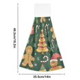 thumbnail image 6 of Yayeee Kitchen Hanging Hand Towels Set of 2 with Loop Bathroom Absorbent Tie Towel, Beige Christmas Gingerbread, 6 of 7