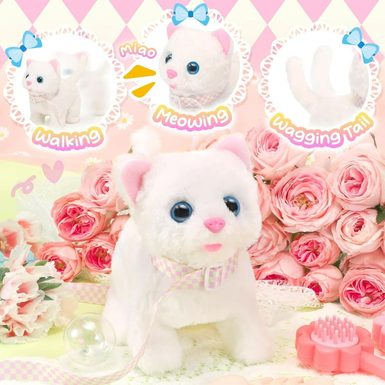 Tagitary Plush Toys Electronic Toy Cat That Walking and Meowing,Tail  Wagging Interactive Toy Cat for Kids with Leash,Easter Christmas Birthday  Gift - Walmart.com