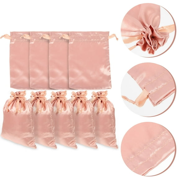 Raindrops 20Pcs Storage Pouch Rose Gold Satin for Small Items