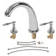 thumbnail image 1 of Grifo de lavabo de baño de estilo europeo con tres orificios y doble manija, de cobre, color plateado, 1 of 14
