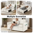 thumbnail image 4 of Howcool Convertible Sleeper Sofa Bed,3-in-1 Pull Out Loveseat Couch with Adjustable Backrest & Storage Pockets,54" Velvet Upholstery,Space-Saving for Living Room Apartment,Beige, 4 of 7