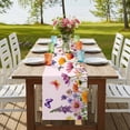 thumbnail image 4 of Table Runners 72 Inches Long Dress Scarves, Pink Spring Floral Farmhouse Kitchen/Dining Table Runner, Coffee Tablerunners, Farmhouse Flowers Butterfly Watercolor 16x72 Inch, 4 of 9