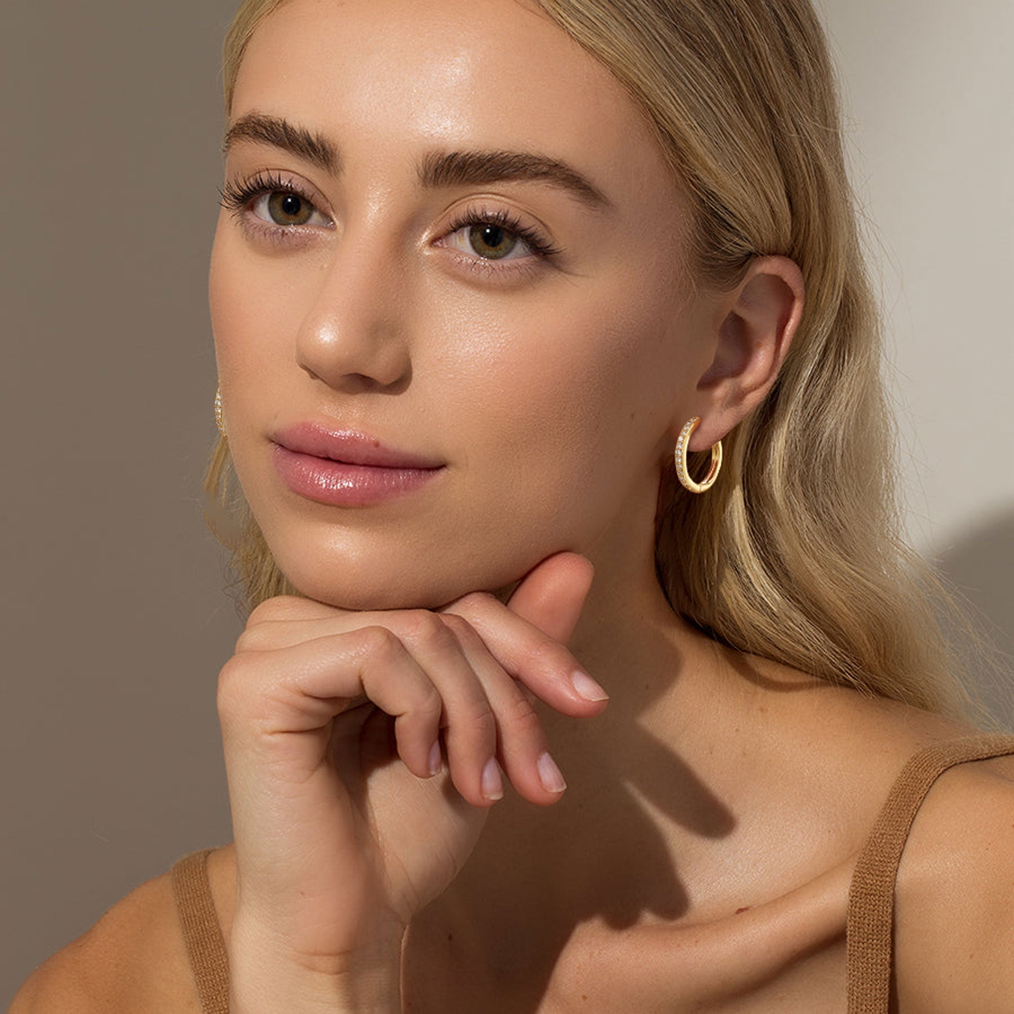 APSVO 4 Pairs 18K Gold Plated Hoop Earrings for Women CZ Post Hypoallergenic Earrings Set Birthday Graduation Jewelry Gifts Her Mom Wife Girlfriend Female Lady Adults Ideas 15/20/25/30MM