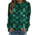 thumbnail image 5 of YABCSAZ St Patrick's Day Sweatshirts for Women Shamrock Clover Printed Funny Ugly Shirts Long Sleeve Lucky Irish Shirts Casual Loose Oversize Charms Shirts Blouse Paddy's Day Great Parade Tops, 5 of 5
