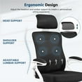 thumbnail image 5 of REKHH  Ergonomic Mesh Office Chair, High Back Desk Chair with with flip-up Armrests, Adjustable Padded Headrest Computer Chair with Lumbar Support for Home Oiffce Game Room,White/Black, 5 of 7
