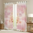 thumbnail image 2 of Homewish Romantic Pink Castle Black Out Curtains for Girls, Dreamy Princess Curtains Pack of 2 (42x63 Each), Fairy Tale Theme Bedroom Curtains, Living Room Curtains Decor, 2 of 6