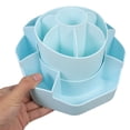 thumbnail image 3 of unbranded Organizador De Escritorio Giratorio Azul Para Lápices Y Pinceles Con Compartimentos Desmontables De PP, 3 of 8
