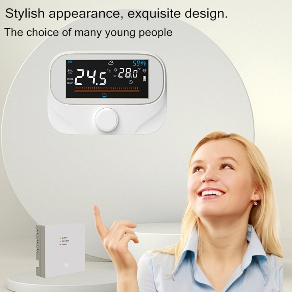lanema Convenient Installation Gas Boiler Thermostat ABS+PC for Apartments Gas Boiler Thermostat Easy to Carry for Efficient Temperature Control