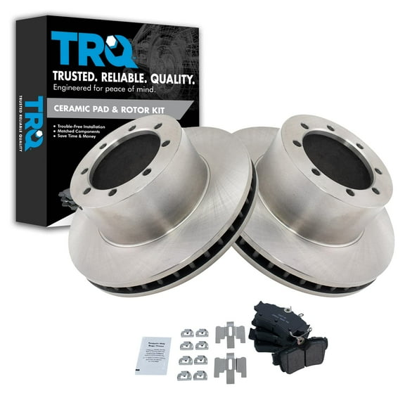 TRQ Rear Brake Pad & Rotor Kit Brake Pads Brake Rotor Ceramic Fits Select 1994-2004 Ford Mustang