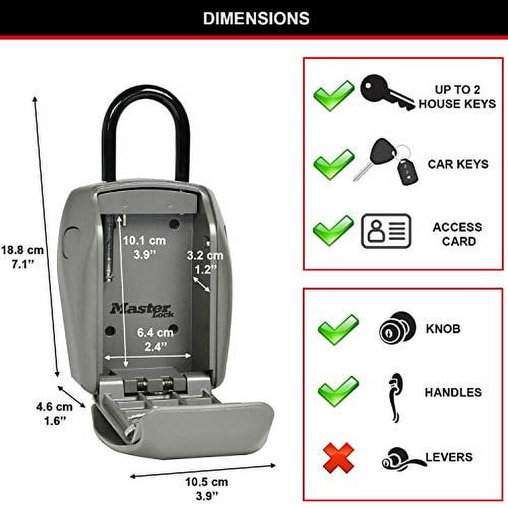 Master Lock 5414D Heavy Duty Key Lock Box, Zinc, Portable