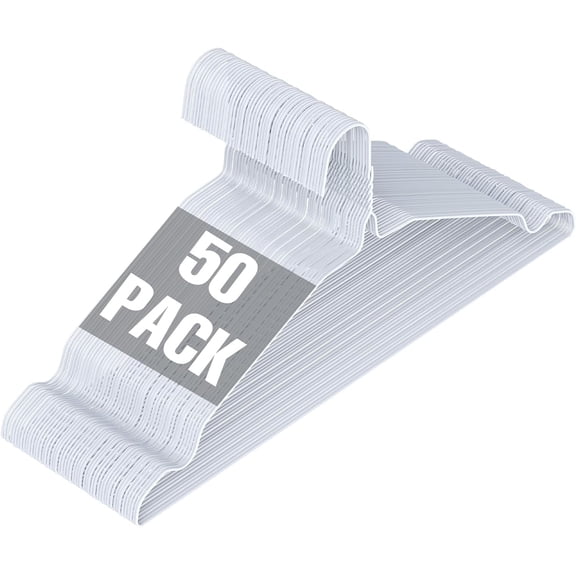 Specilite Wire Clothes Hangers 50 Pack 16.7 Inch, Ultra Thin Metal Wire Hanger, Space Saving-White
