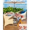 thumbnail image 5 of Hokiten Outdoor Tablecloths with Umbrella Hole & Zipper, Independence Day Rectangle Tablecloth 52x70 Inch, Vintage Red Blue Botanical Floral Waterproof Table Cloth, Patio/Pool/Picnic Table Covers, 5 of 7