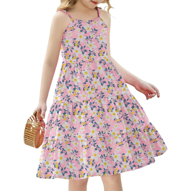 Vestido de verano Arshiner para niña pequeña, 4-5T, con bolsillos