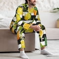 thumbnail image 7 of Naloa Orange and Lemon Men’s Pajamas Set - Long Sleeve Button Down Sleep Shirt and Pajama Bottoms Sleepwear Set-Small, 7 of 7