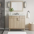 thumbnail image 2 of Modway Miles 36" Wood Bathroom Vanity Cabinet with Tapered Legs in Oak, 2 of 9