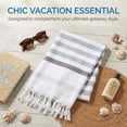thumbnail image 5 of Unique Bargains Turkish Striped Cotton Beach Towel with Tassel Trim Blue 71" x 40", 5 of 8