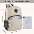 thumbnail image 5 of Trailmaker 17" Backpack – Reflective School Backpack with Padded Straps, Water Bottle Pockets for Kids & Adults, School Travel Camp (Khaki), 5 of 11