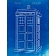 thumbnail image 2 of Borders, Cole 12x14 Black Ornate Wood Framed with Double Matting Museum Art Print Titled - PP189- Faded Blueprint Doctor Who Tardis Poster, 2 of 4