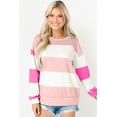 thumbnail image 4 of Ushdele Elevate Your Wardrobe! Light Pink Colorblock Top - Stylish Long Sleeve & Drop Shoulder Design!, 4 of 8