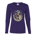 thumbnail image 2 of Wild Bobby I Only Told The Moon, Moon Phases Daisies and Butterflies Vintage Women Graphic Long Sleeve Tee, Purple, Small, 2 of 6