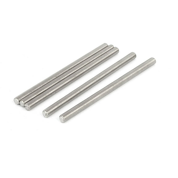 M6 x 100mm 304 Stainless Steel Fully Threaded Rod Bar Studs Fastener 5Pcs