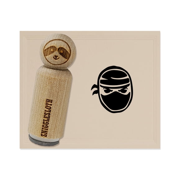 Sneaky Ninja Face Rubber Stamp for Scrapbooking Crafting Stamping - Mini 1/2 Inch