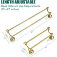 thumbnail image 4 of Adjustable Retractable 15-27 Inches Stainless Steel Bathroom Towel Bar, Bathroom Accessories Bath Hotel Double Towel Bar Rod Hanger Wall Mounted Towel Holder Towel Rack, Brushed Gold, 4 of 12