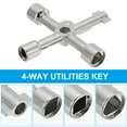 thumbnail image 4 of Llave de utilidad de 4 vías Uxcell 6pcs, llave multifuncional en forma de triángulo y cuadrado para abrir armarios eléctricos de válvulas, color plateado, 4 of 6