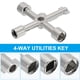 thumbnail image 4 of Llave de utilidad de 4 vías Uxcell 6pcs, llave multifuncional en forma de triángulo y cuadrado para abrir armarios eléctricos de válvulas, color plateado, 4 of 6