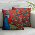 thumbnail image 3 of Creowell  Colorful Dazzling Beautiful Peacock Birds Abstract Art Throw Pillow Covers Sofa Pillowcase Car Square Throw Pillowcases Home Decoration，Multi-Size, 3 of 5