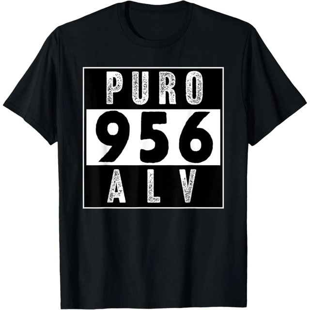 Playera divertida de mujer "PURO 956 ALV" estilo Misfits, color negro