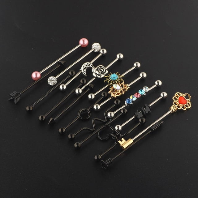 Pendientes Industriales Hugo 14G Acero Inoxidable 18 Piezas