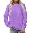 thumbnail image 4 of Admvng Women Sweatshirt Long Sleeves Casual Shirts Color Round Neck Sweatshirt Crewneck Pullover Tunic Tops，Size S-3XL, 4 of 4