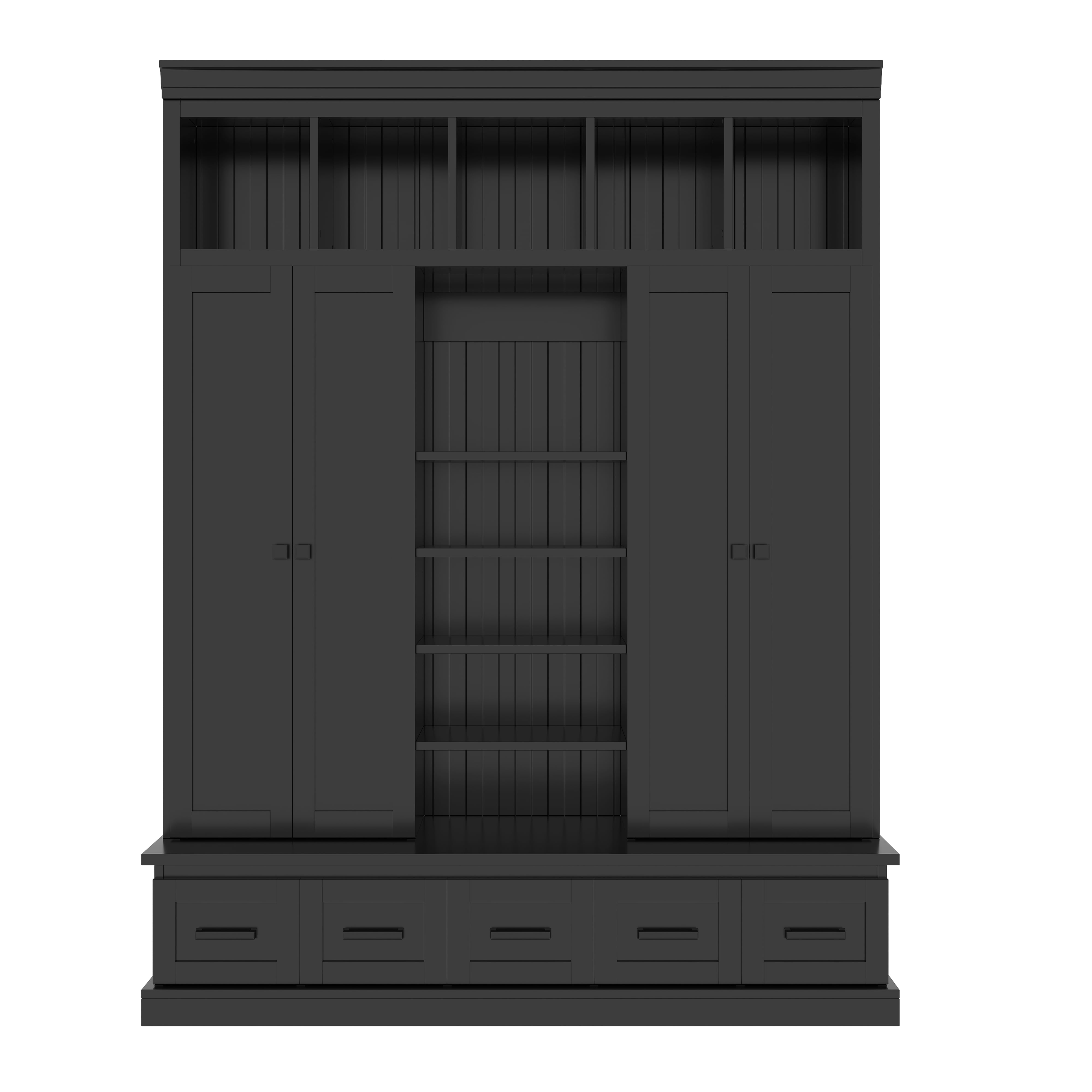 78.7''H Entryway Hall Tree with Drawers, Living Room Storage Bench with Cubbies & Adjustable Shelves, Storage Cabinet for Entryway