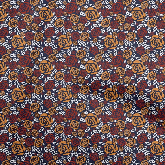 oneOone Polyester Spandex Red Fabric Abstract Floral Sewing Craft Projects Fabric Prints By Yard 56 Inch Wide