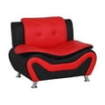 thumbnail image 3 of Kingway Furniture Puma Faux Leather Club Chair - Black/Red, 3 of 6