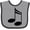 Heather and Black, variant on Inktastic Music Notes Musician Gift Boys or Girls Baby Bib