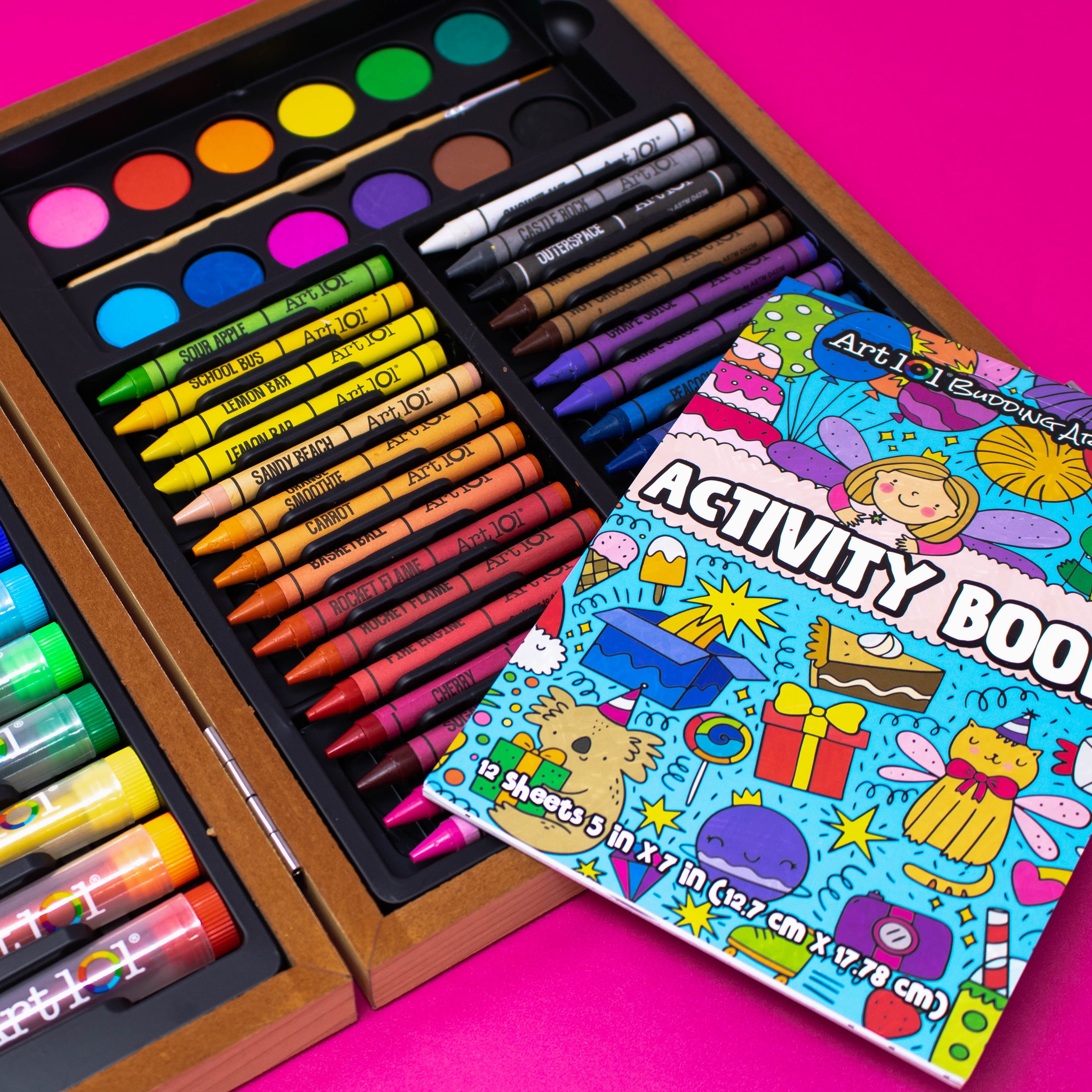 Art 101 Coloring Travel Art Set with 24 Pieces in a Colorful Carrying Case  31024, Color: Rainbow - JCPenney