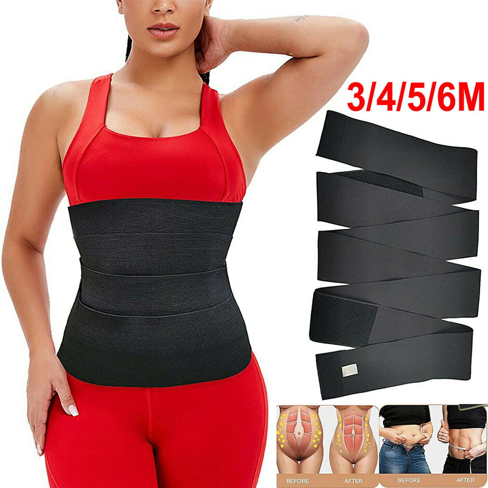 Invisible Wrap Waist Trainer Tape Tiktok Waist Wraps Back Braces Postpartum Recovery for Women. 3M Black Snatch Me Up Bandage Wrap,Lumbar Waist Support Belt 