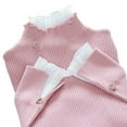 thumbnail image 1 of Bottoming Sweater High Collar Fake 2 Pieces Head Lace Ruffle Top Flared Sleeves, 1 of 2